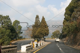 Highway lacet in the mountains