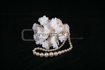 Pearl Necklace and Coral