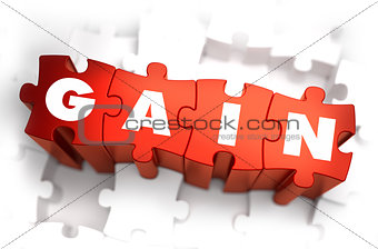 Gain - Text on Red Puzzles.