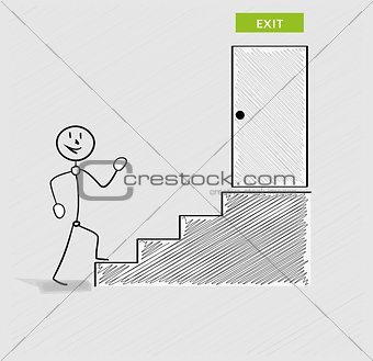 man and stairs to exit