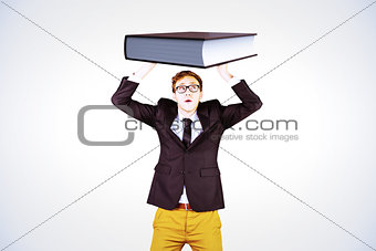 Composite image of businessman holding