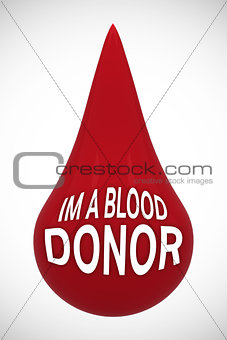 Blood donor message in drop