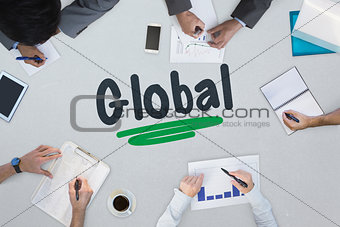 Global against business meeting