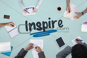 Inspire against business meeting