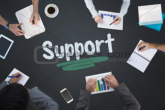 Support against blackboard