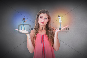 Composite image of angry couple shouting at each other