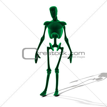 Green glowing cyborg