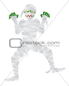 Halloween Mummy with Green Fingers Illustration