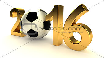 Year 2016 and soccer ball