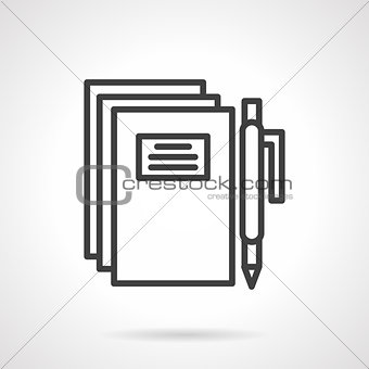 School writing simple line vector icon