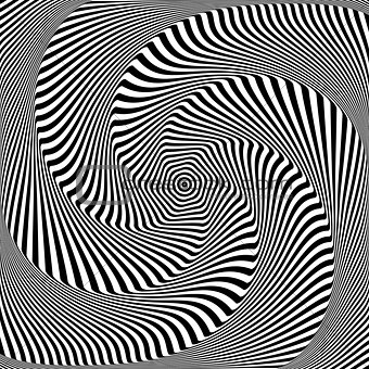 Optical illusion of torsion movement