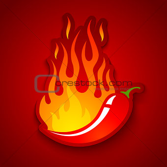 chili pepper in fire