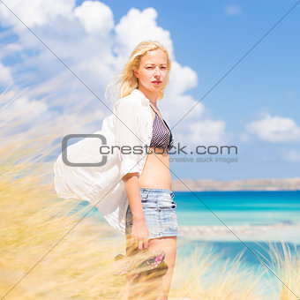 Free Happy Woman Enjoying Sun on Vacations.
