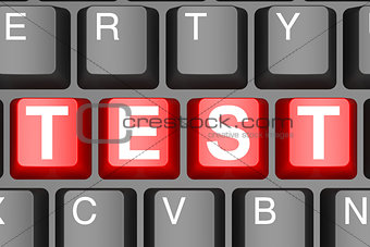 Test button on modern computer keyboard