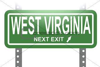 West Virginia green sign board isolated 