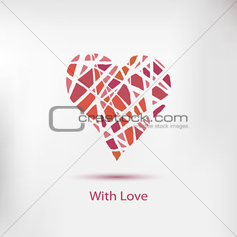Handdrawn painted heart, vector element for your design