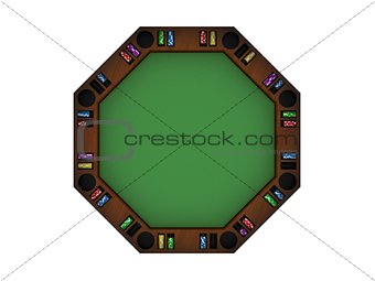 Poker table with chips