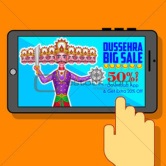 Ravana for Happy Dussehra mobile application sale promotion