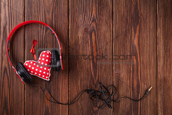 Red heart with headphones