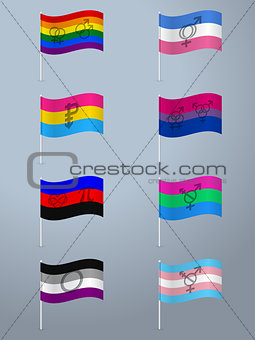 Sexual orientation waving flag set