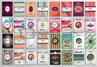 Vintage Styles brochure templates set with Labels.