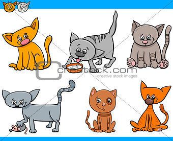 cats characters cartoon set