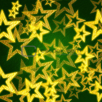 golden stars in green background