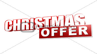 christmas offer in 3d red letters and block