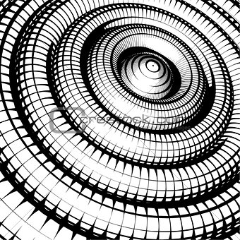 concentric tubes shaded with grid pattern black white