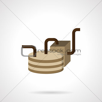 Oil delivery element flat vector icon