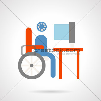 Distance education flat vector icon