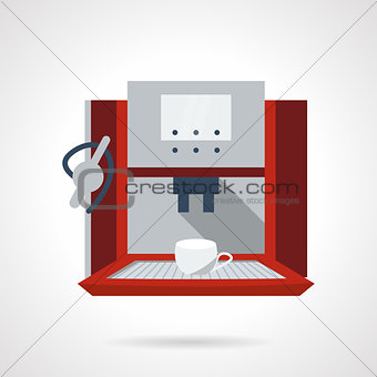 Electronic coffee machine flat vector icon