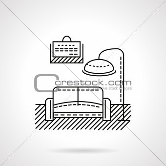 Rooms for rent flat line vector icon