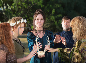 Group of Wicca People with Antlers