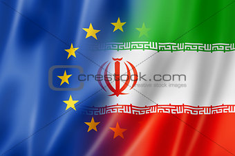 Europe and Iran flag