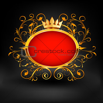 Frame with text on dark background. Vector