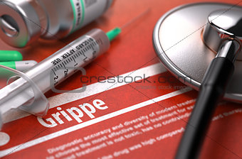 Diagnosis - Grippe. Medical Concept.