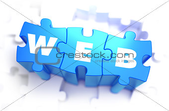 WEB - White Word on Blue Puzzles.