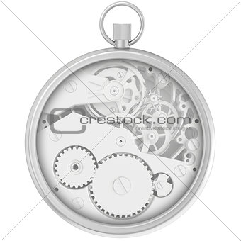 Blank template stopwatch with cogwheel mechanism