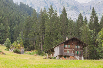 Typical house in the Swiss alps