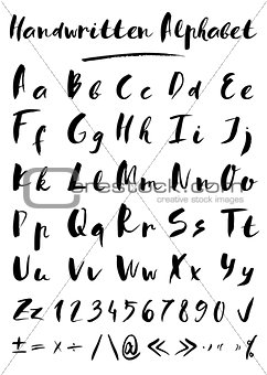 Handwritten alphabet