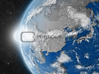 east Asia region from space