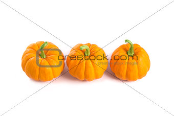 Small orange pumpkins, top view 