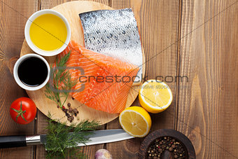 Salmon, spices and condiments