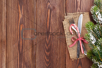 Christmas wooden background