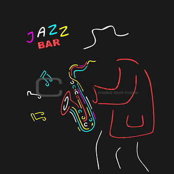 Neon Sign Saxophone Jazz