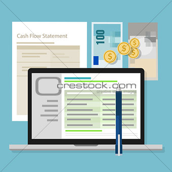 cash flow statement accounting software money calculator application laptop
