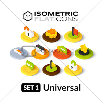 Isometric flat icons set 1