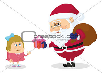 Santa Claus and girl