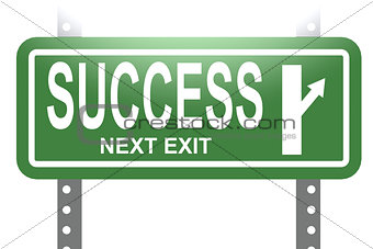 Success green sign board isolated